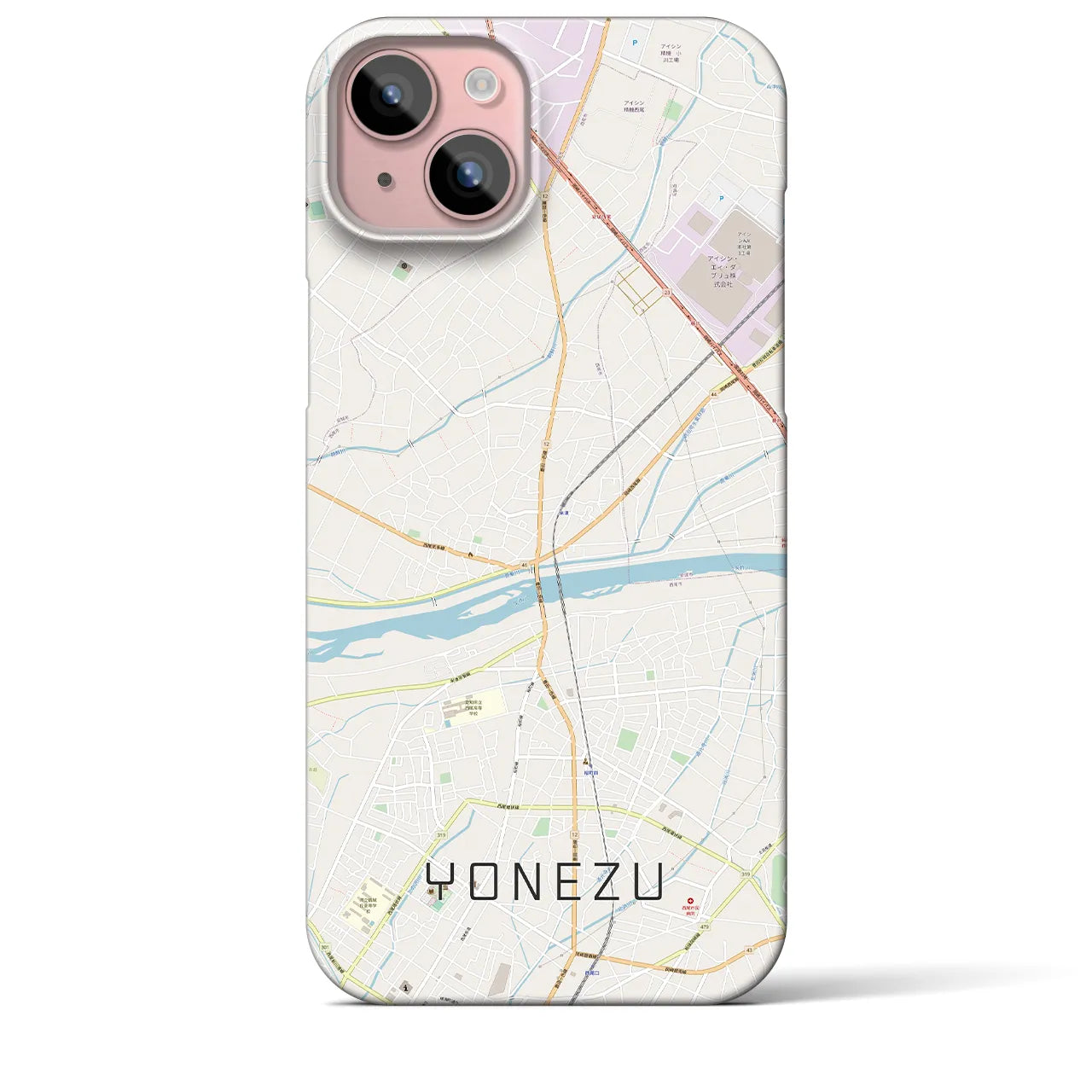 【米津(愛知県)】地図柄iPhoneケース(バックカバータイプ)