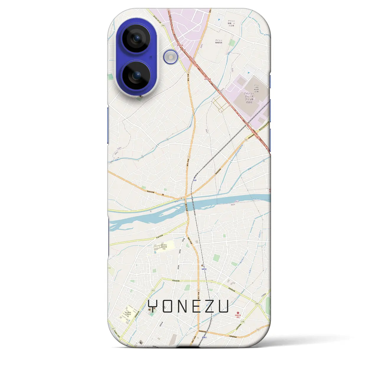 【米津(愛知県)】地図柄iPhoneケース(バックカバータイプ)ナチュラル・iPhone 16 Pro Max 用