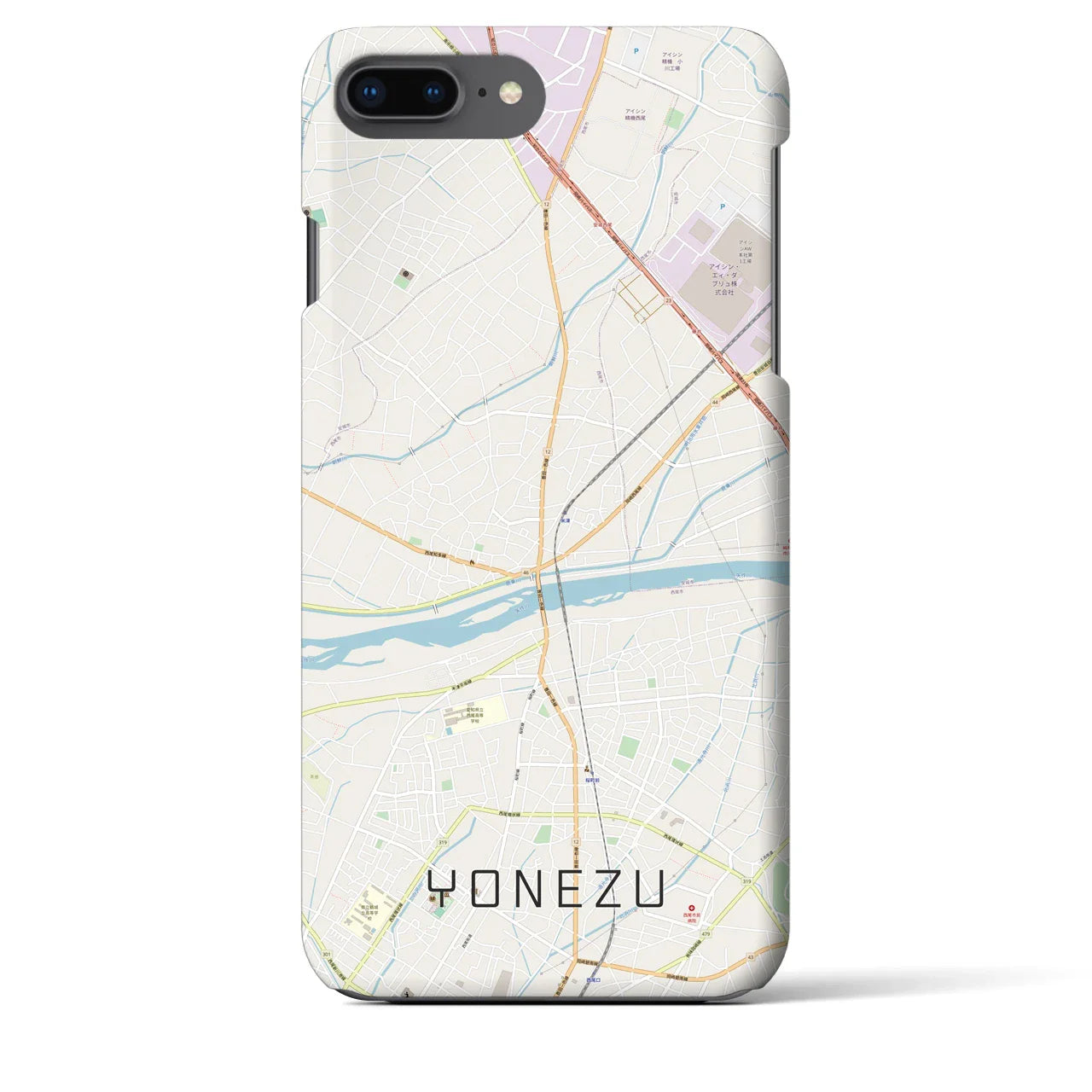 【米津(愛知県)】地図柄iPhoneケース(バックカバータイプ)
