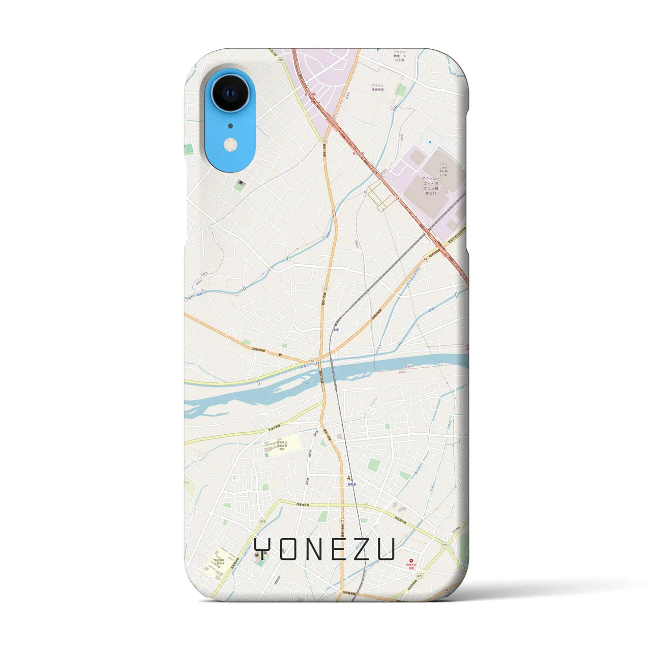 【米津(愛知県)】地図柄iPhoneケース(バックカバータイプ)