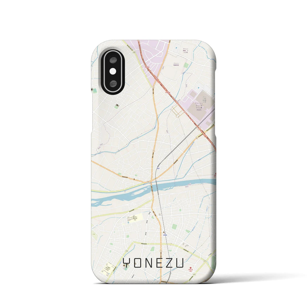 【米津(愛知県)】地図柄iPhoneケース(バックカバータイプ)