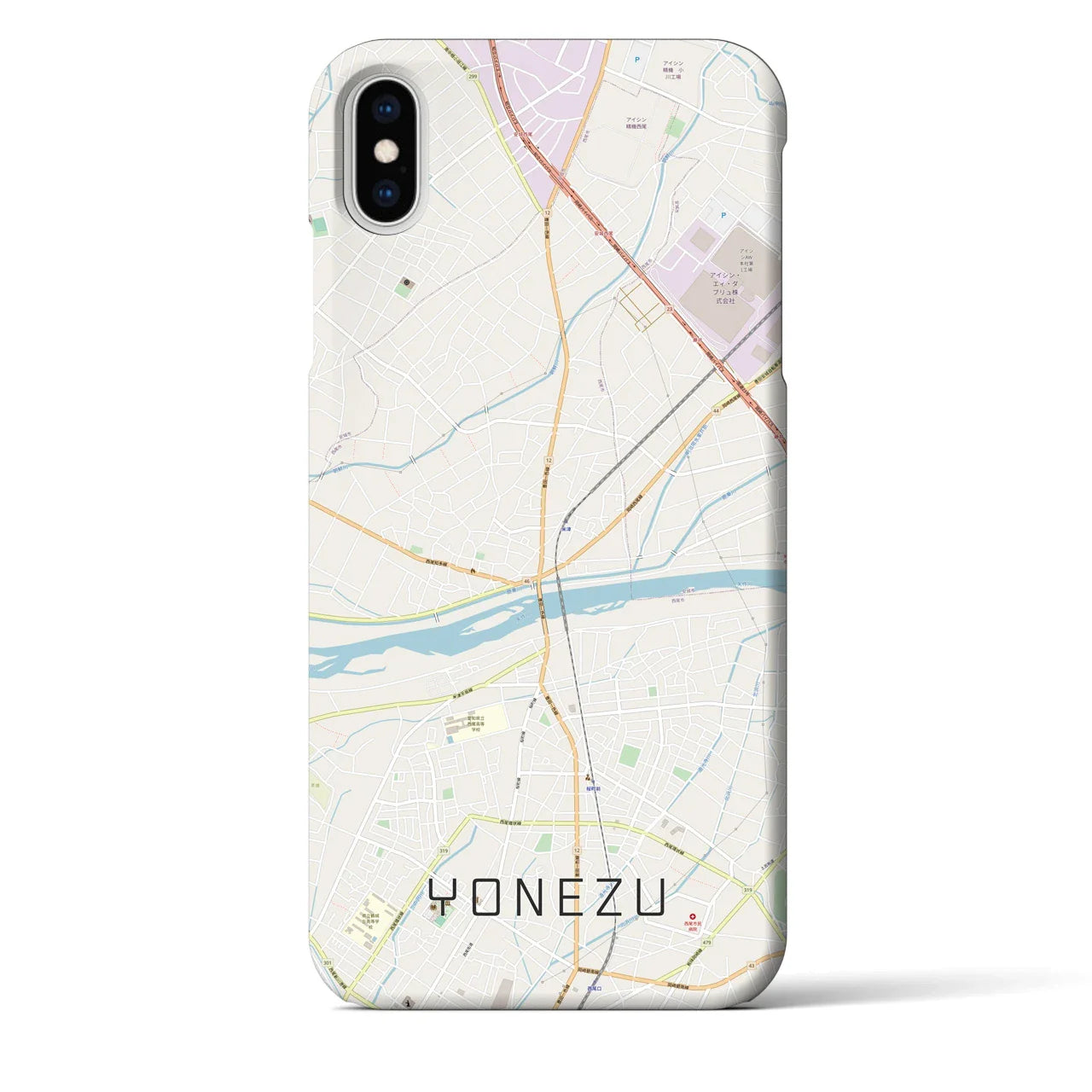 【米津(愛知県)】地図柄iPhoneケース(バックカバータイプ)