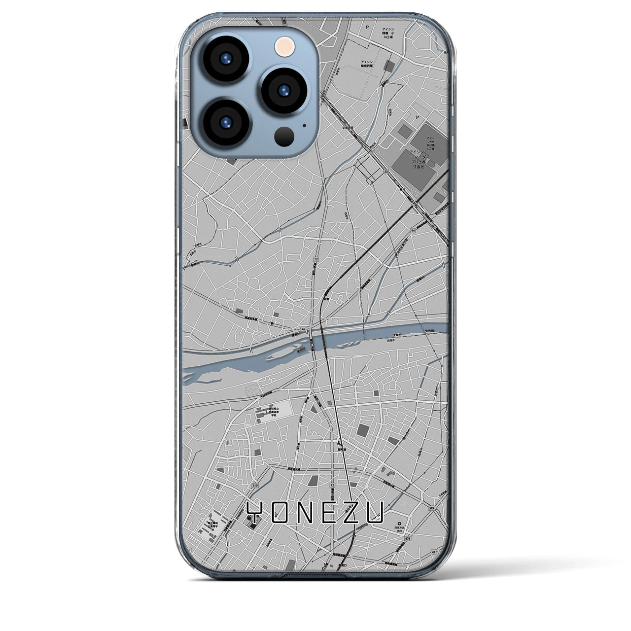 【米津(愛知県)】地図柄iPhoneケース(クリアタイプ)