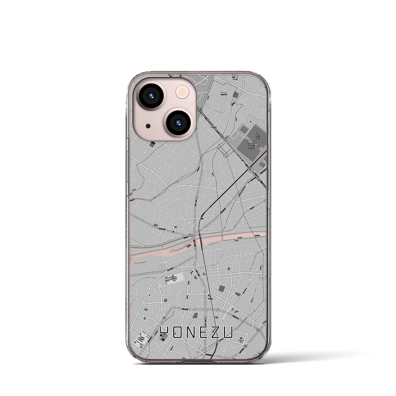 【米津(愛知県)】地図柄iPhoneケース(クリアタイプ)