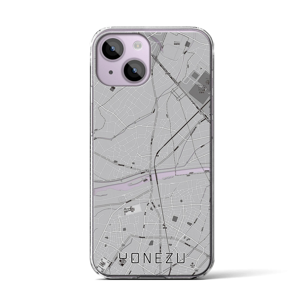 【米津(愛知県)】地図柄iPhoneケース(クリアタイプ)