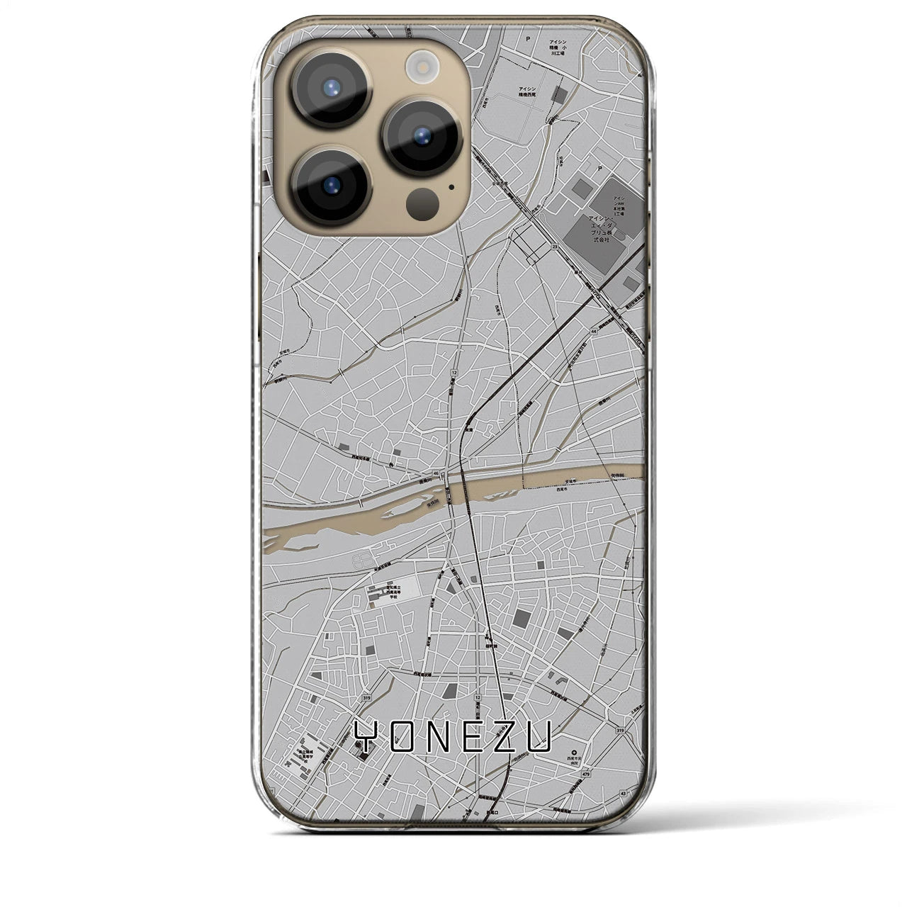 【米津(愛知県)】地図柄iPhoneケース(クリアタイプ)