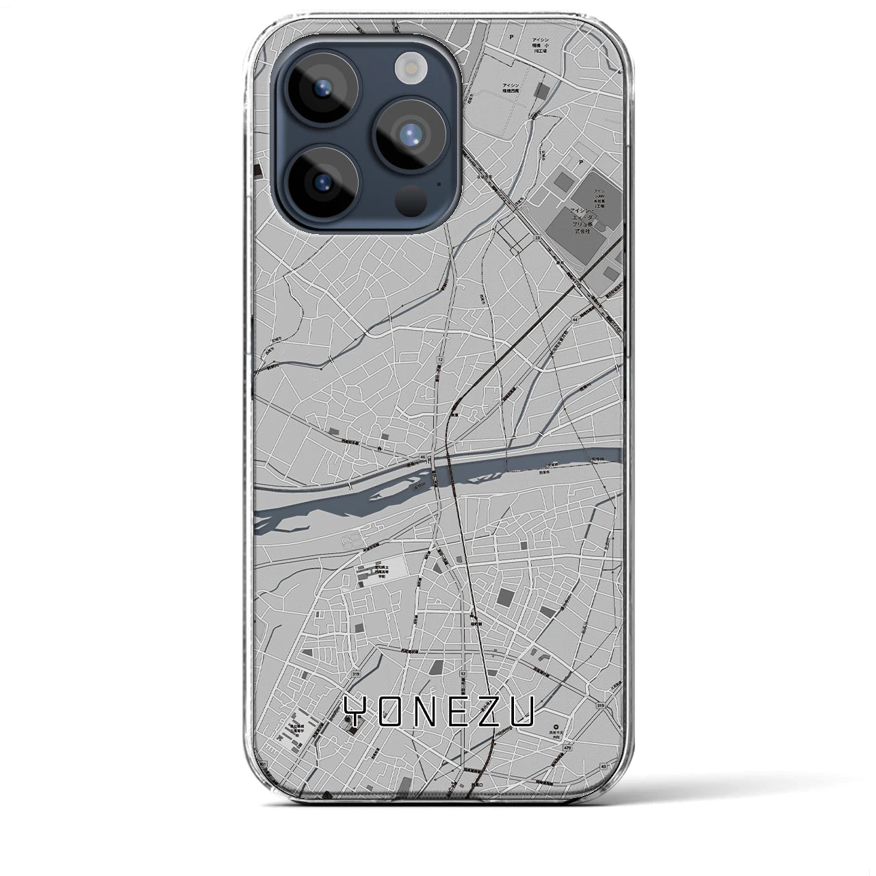 【米津(愛知県)】地図柄iPhoneケース(クリアタイプ)