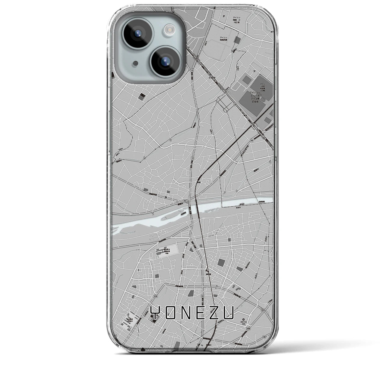 【米津(愛知県)】地図柄iPhoneケース(クリアタイプ)