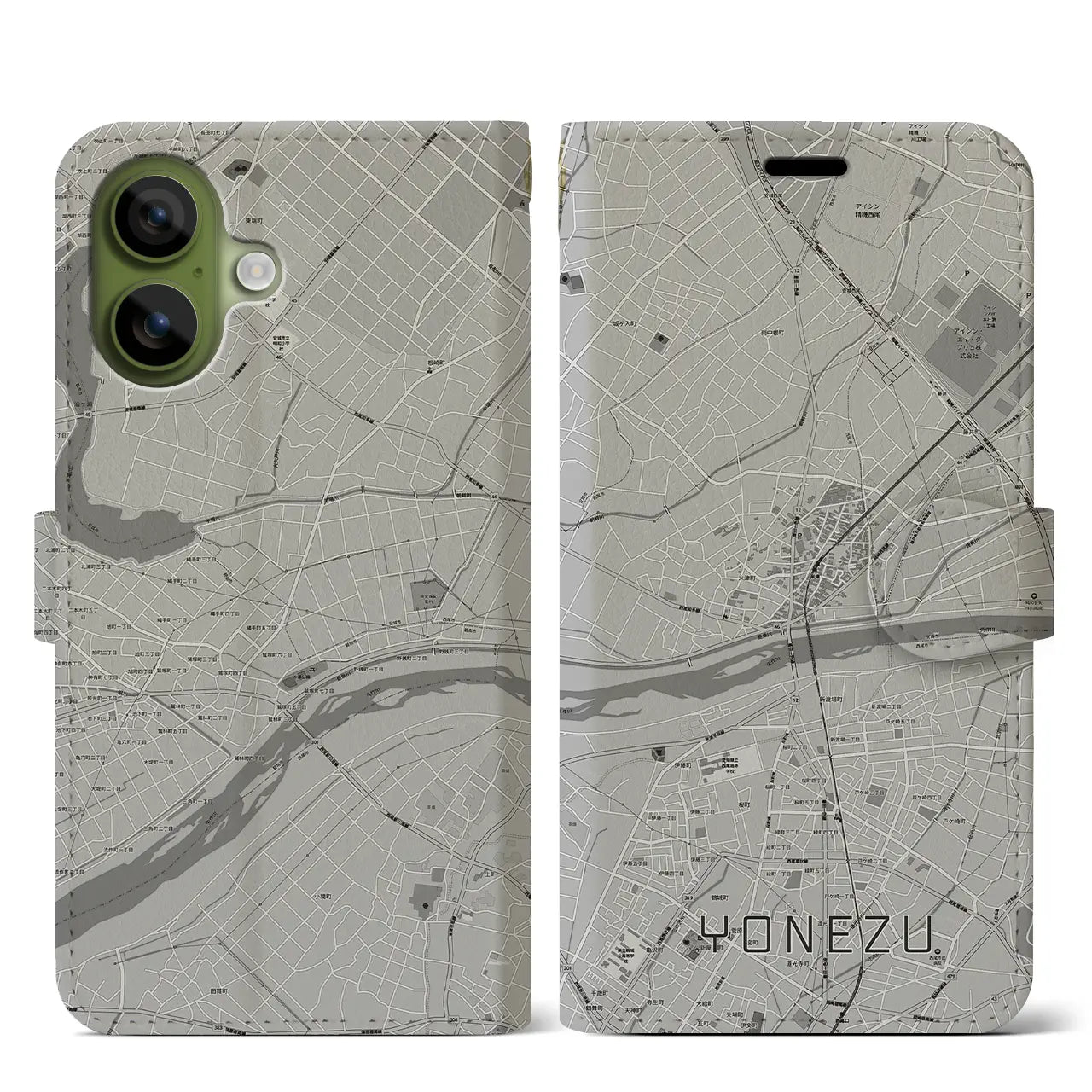 【米津(愛知県)】地図柄iPhoneケース(手帳タイプ)