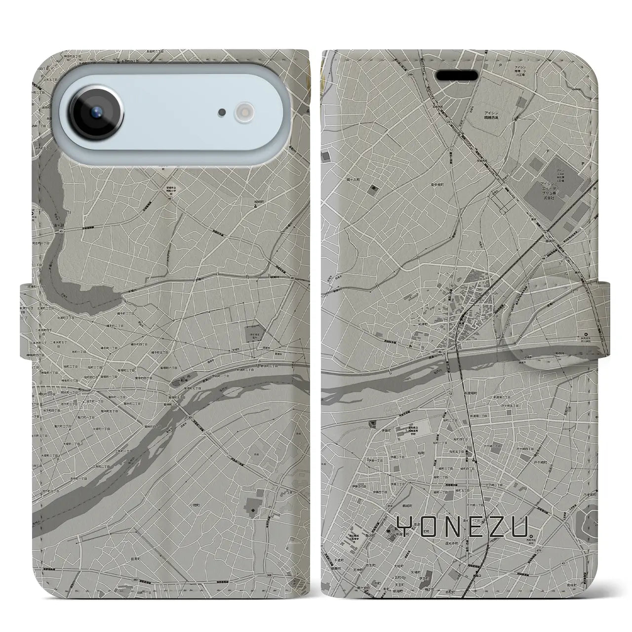 【米津(愛知県)】地図柄iPhoneケース(手帳タイプ)