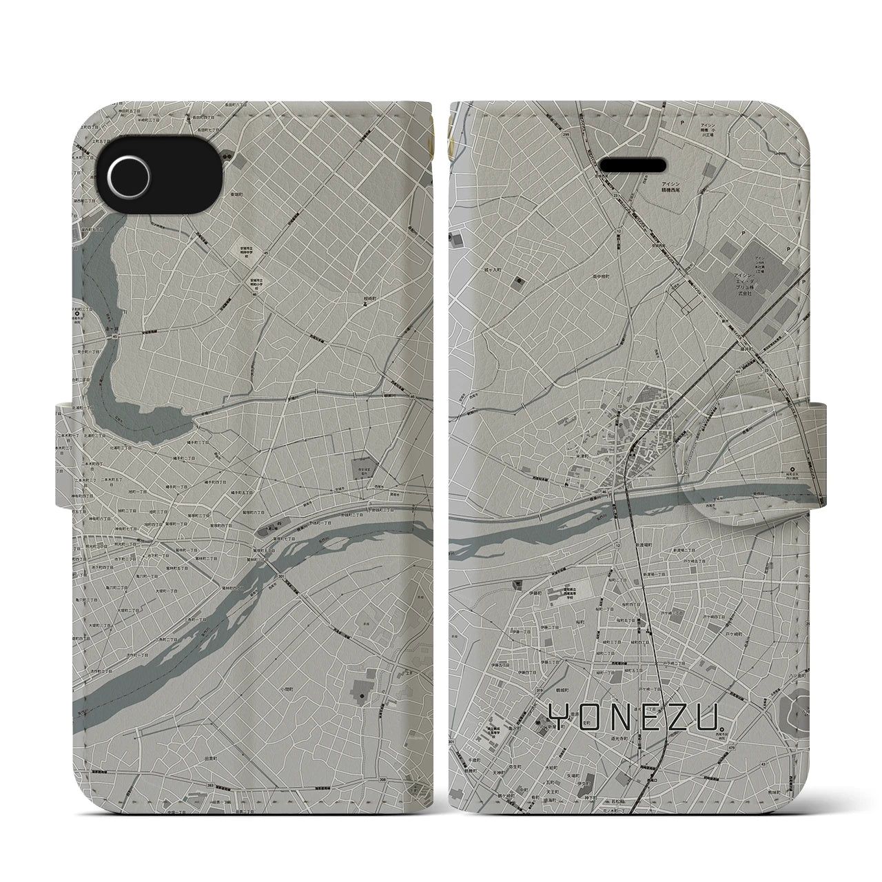 【米津(愛知県)】地図柄iPhoneケース(手帳タイプ)