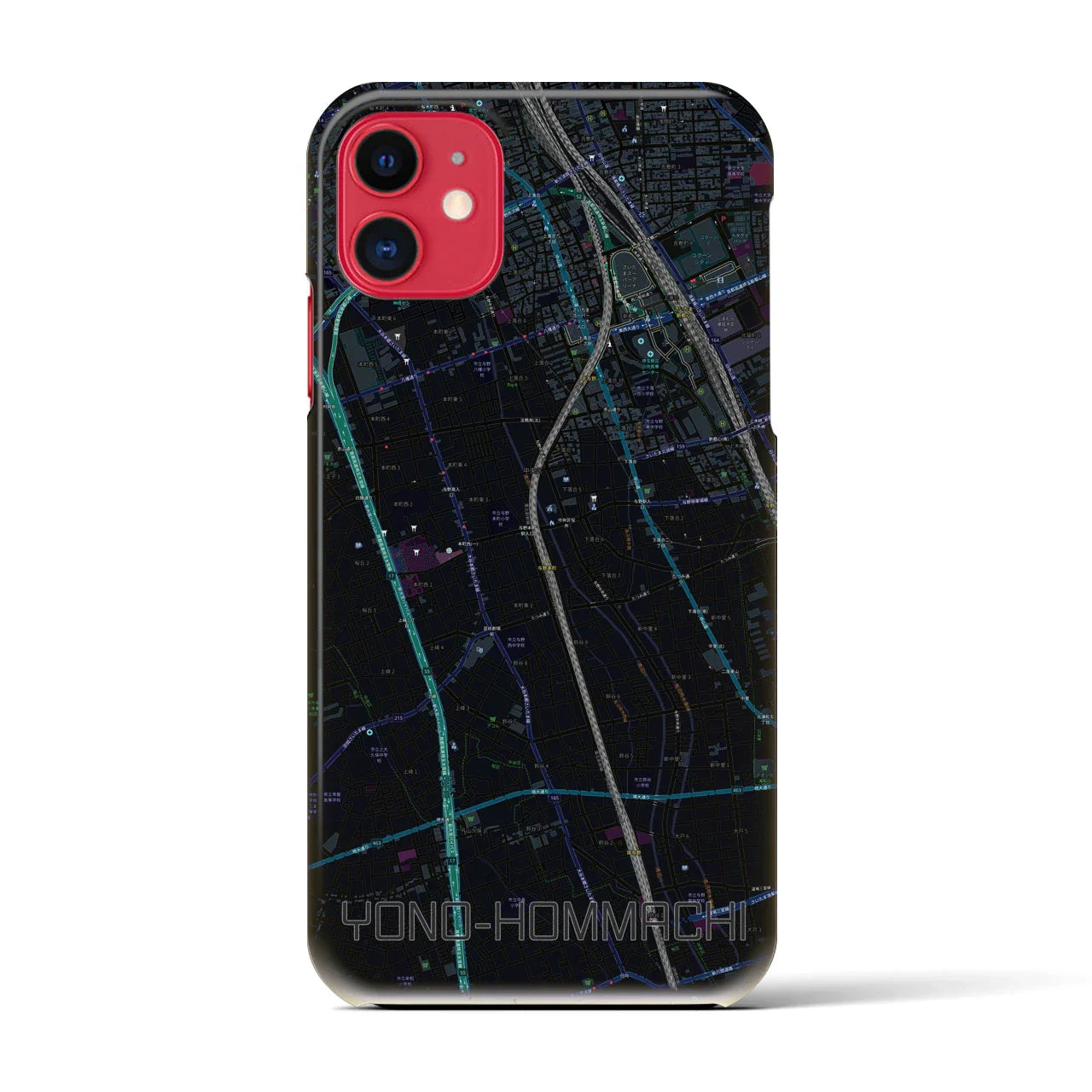 【与野本町(埼玉県)】地図柄iPhoneケース(バックカバータイプ)