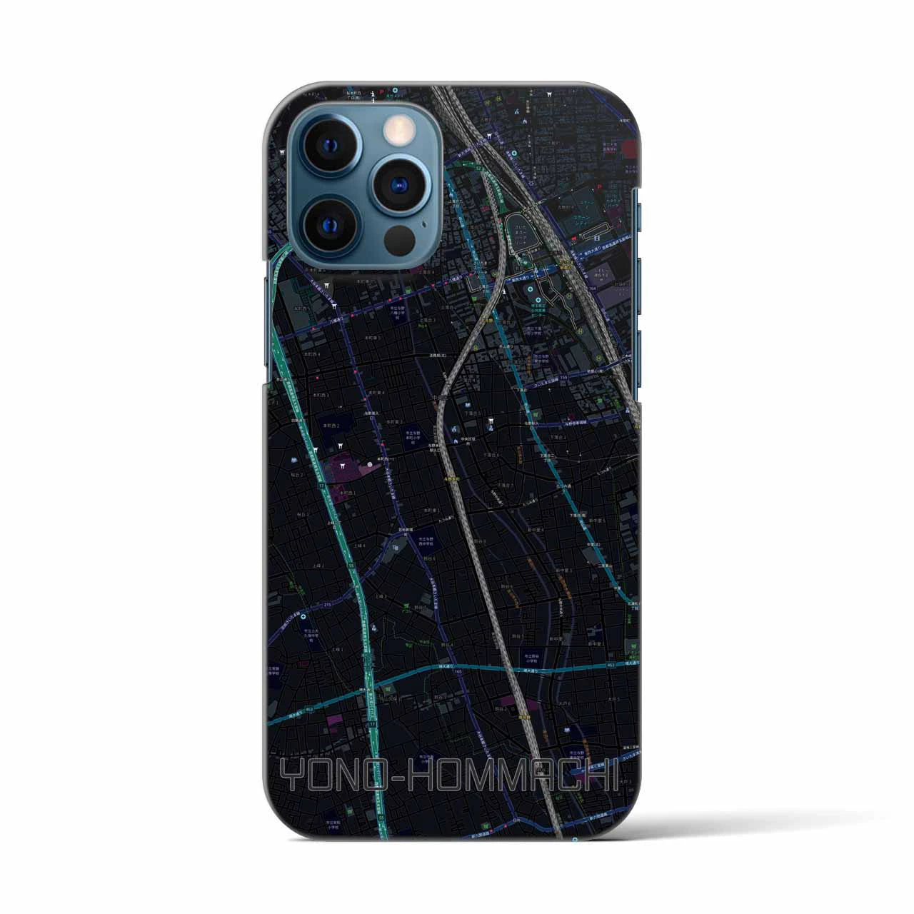 【与野本町(埼玉県)】地図柄iPhoneケース(バックカバータイプ)