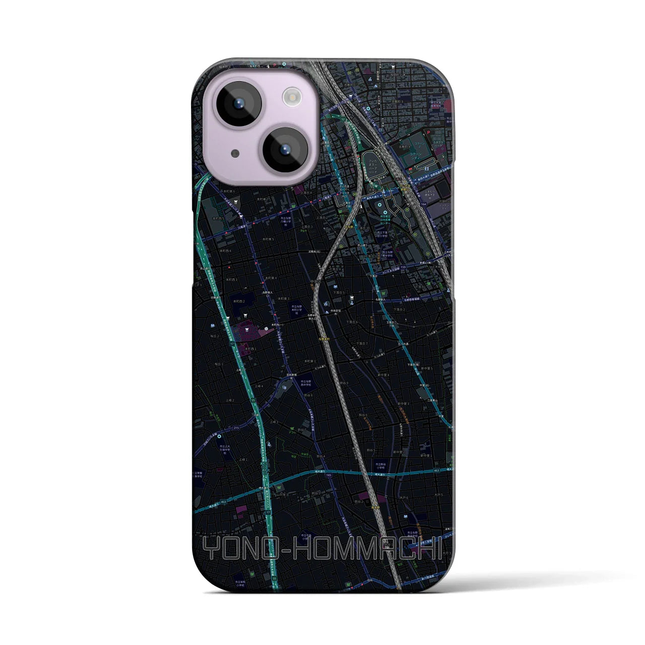 【与野本町(埼玉県)】地図柄iPhoneケース(バックカバータイプ)