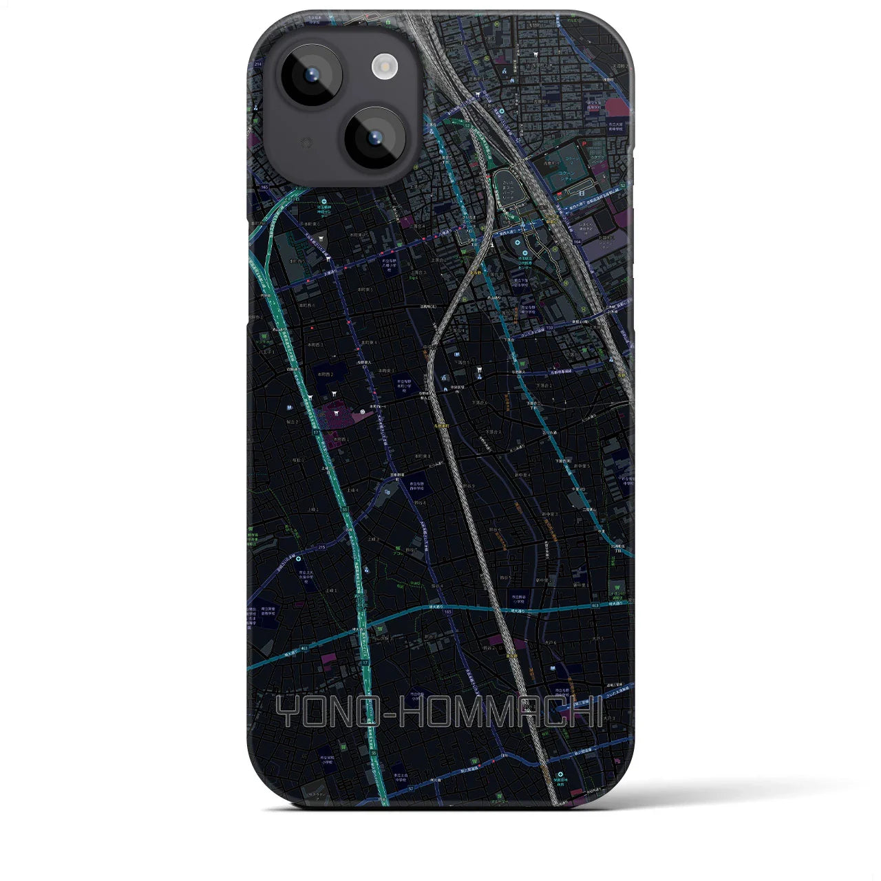 【与野本町(埼玉県)】地図柄iPhoneケース(バックカバータイプ)