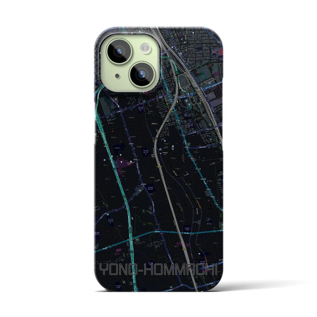 【与野本町(埼玉県)】地図柄iPhoneケース(バックカバータイプ)