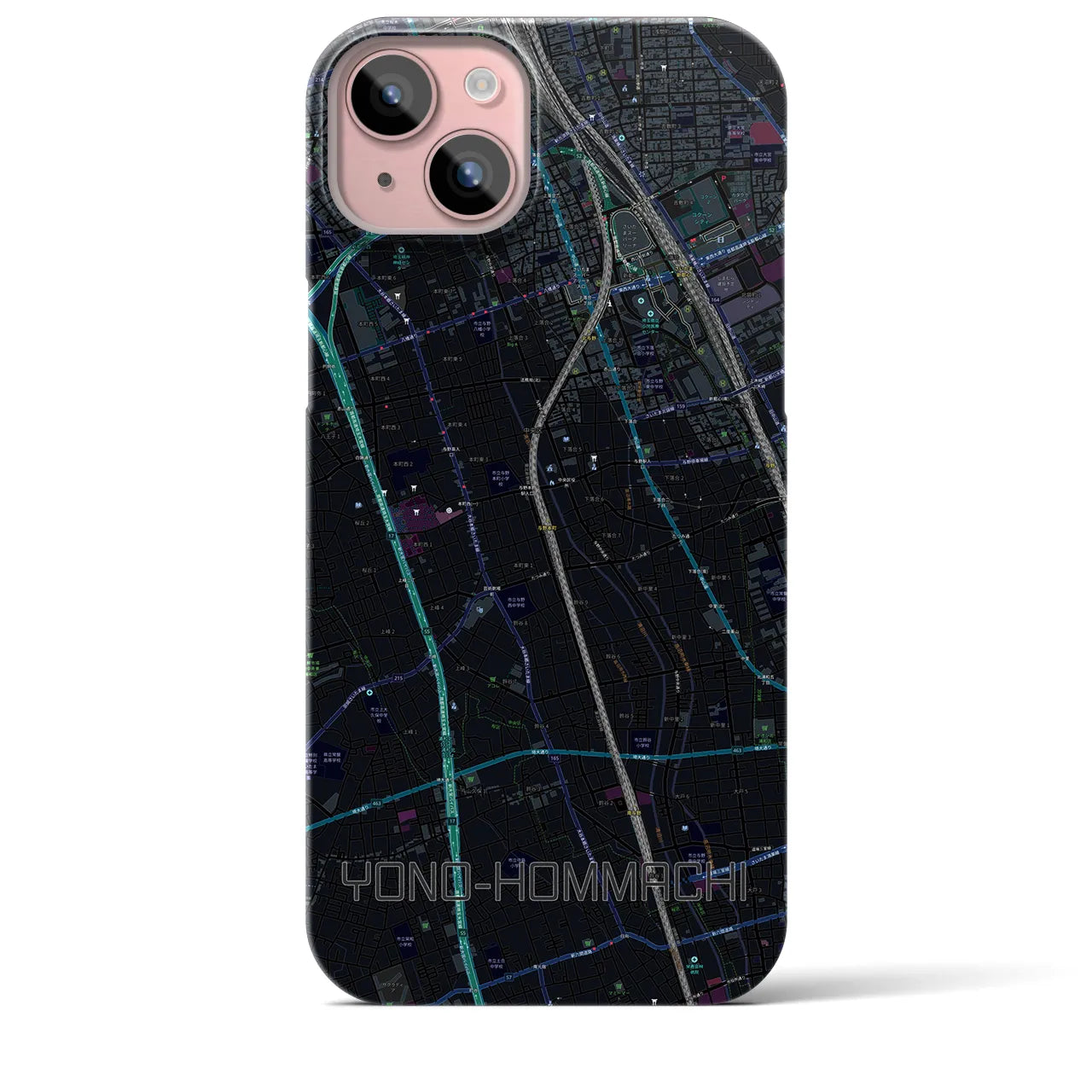 【与野本町(埼玉県)】地図柄iPhoneケース(バックカバータイプ)