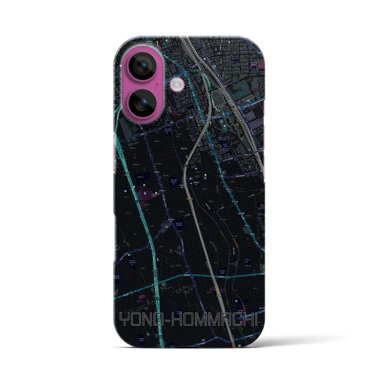 【与野本町(埼玉県)】地図柄iPhoneケース(バックカバータイプ)