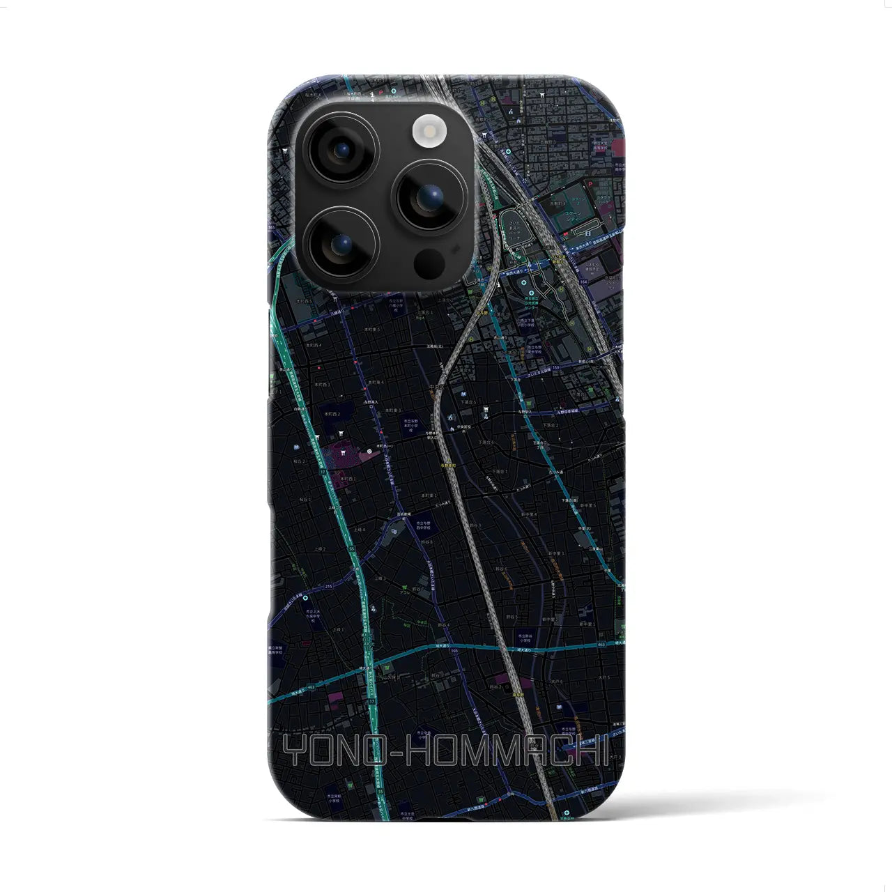 【与野本町(埼玉県)】地図柄iPhoneケース(バックカバータイプ)