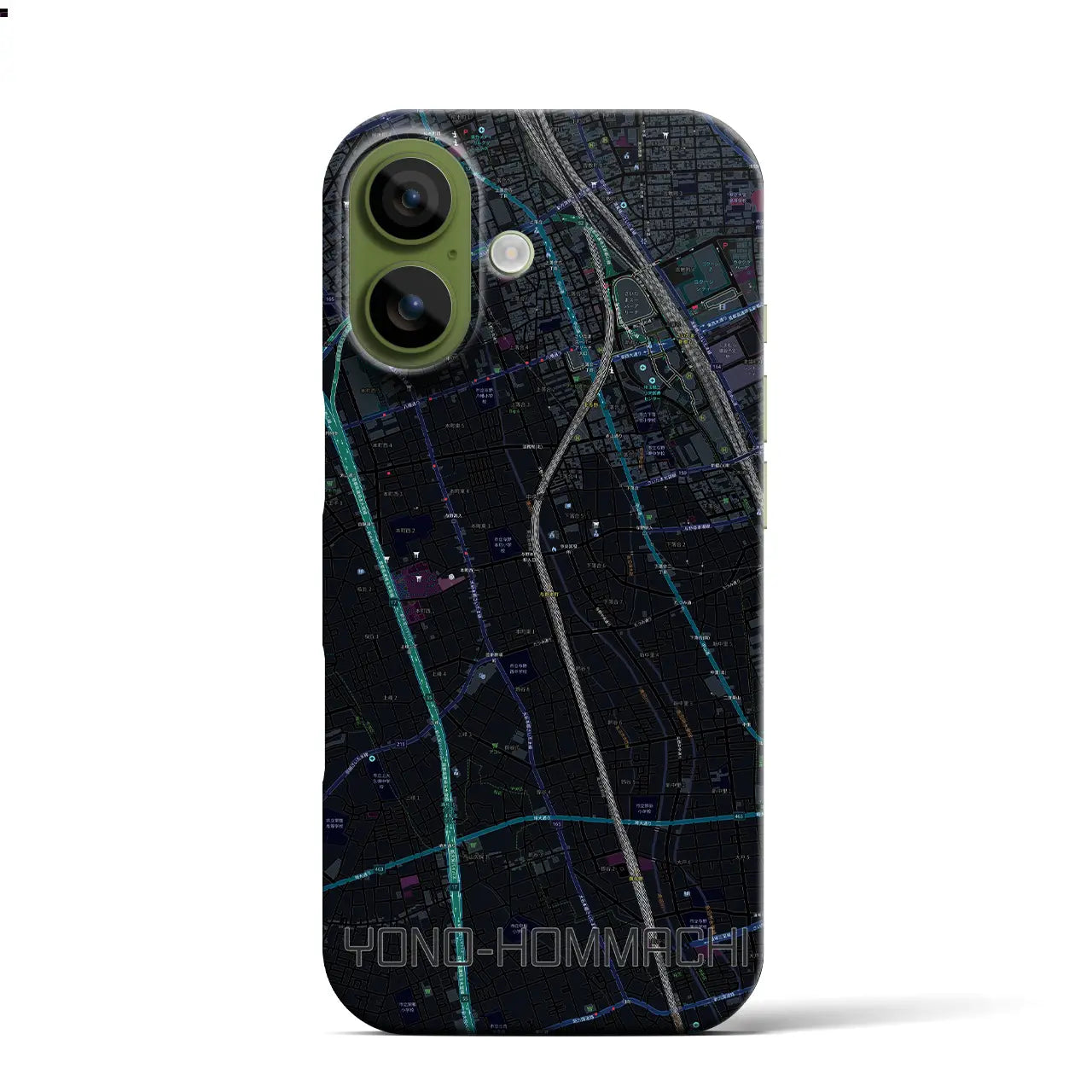 【与野本町(埼玉県)】地図柄iPhoneケース(バックカバータイプ)