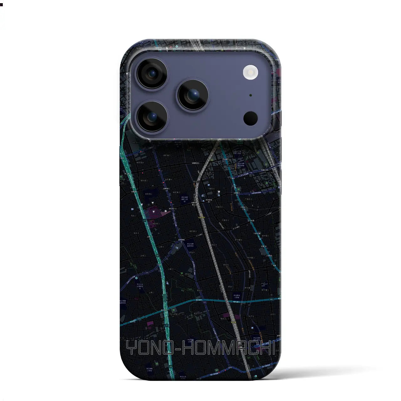 【与野本町(埼玉県)】地図柄iPhoneケース(バックカバータイプ)