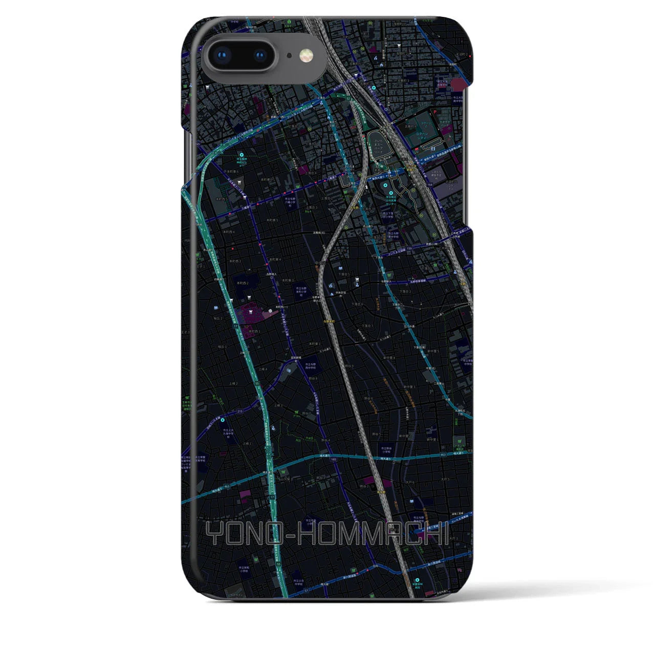 【与野本町(埼玉県)】地図柄iPhoneケース(バックカバータイプ)