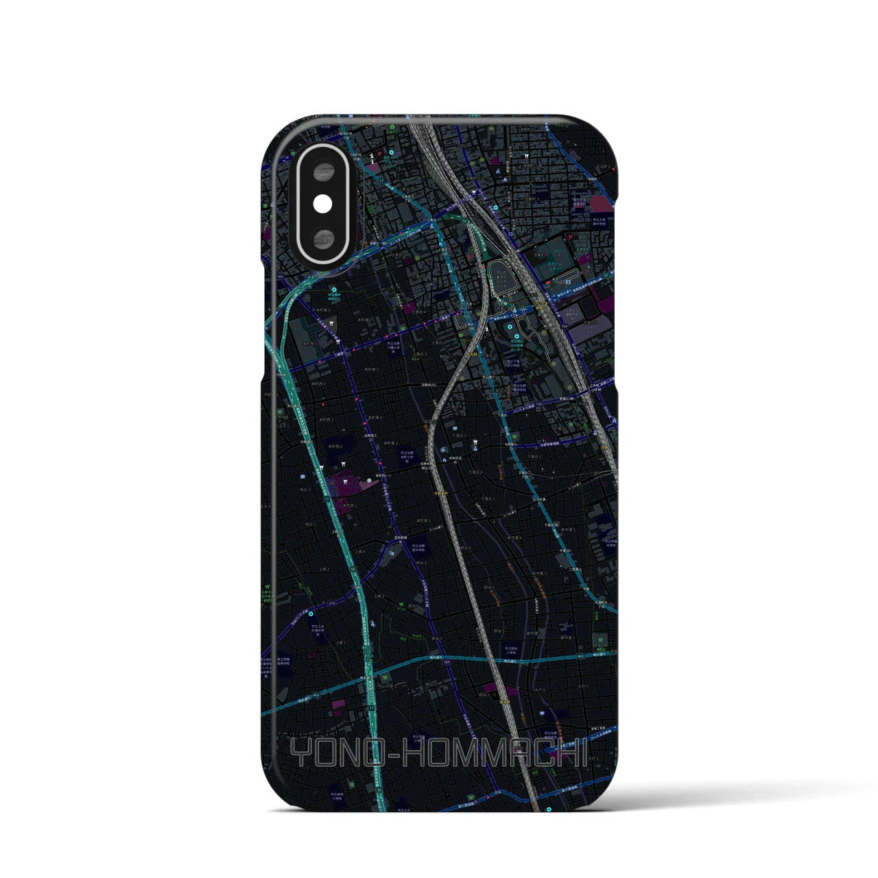 【与野本町(埼玉県)】地図柄iPhoneケース(バックカバータイプ)