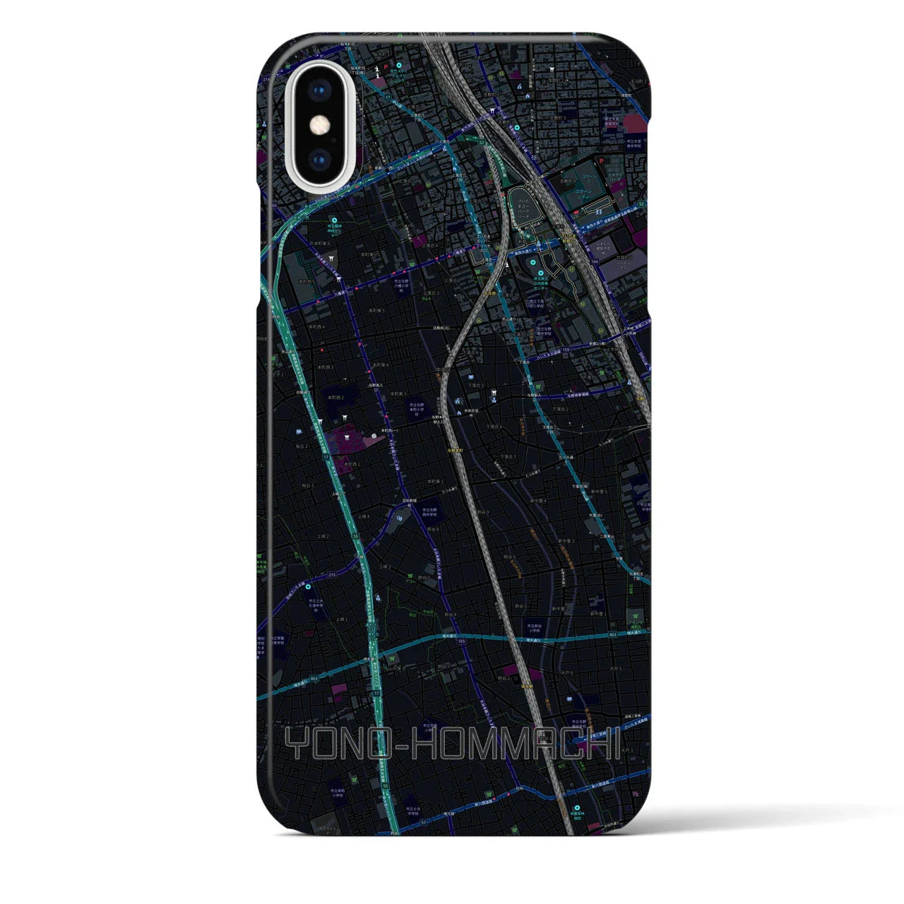 【与野本町(埼玉県)】地図柄iPhoneケース(バックカバータイプ)