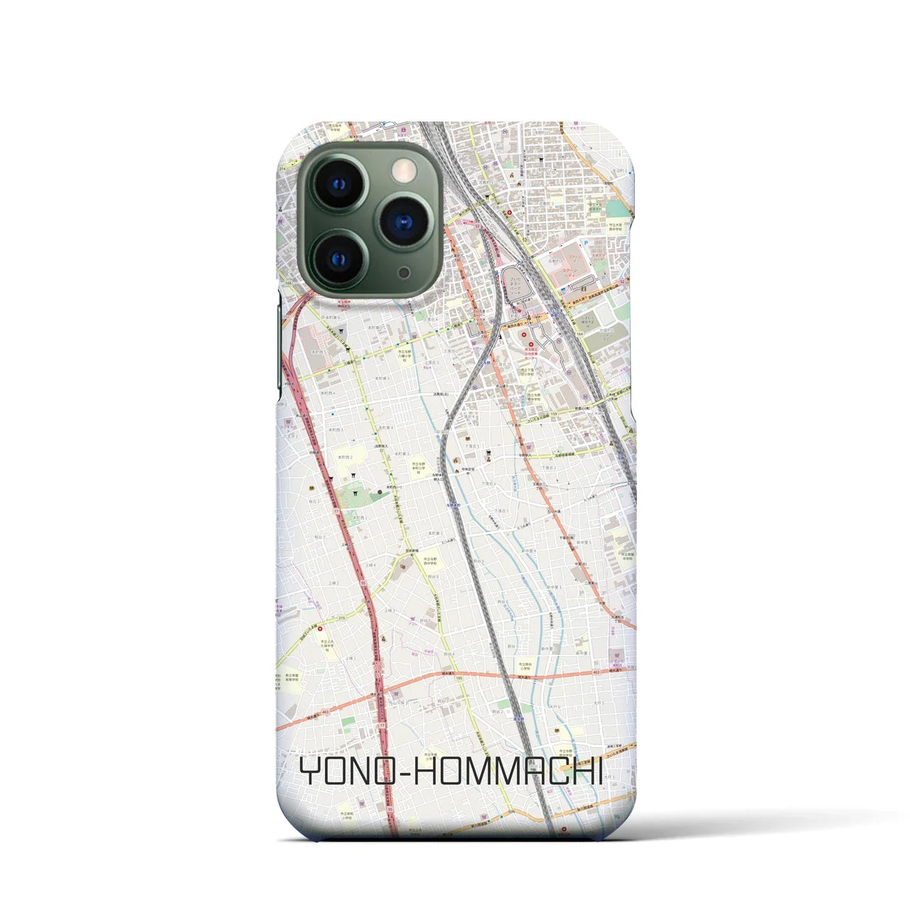 【与野本町(埼玉県)】地図柄iPhoneケース(バックカバータイプ)