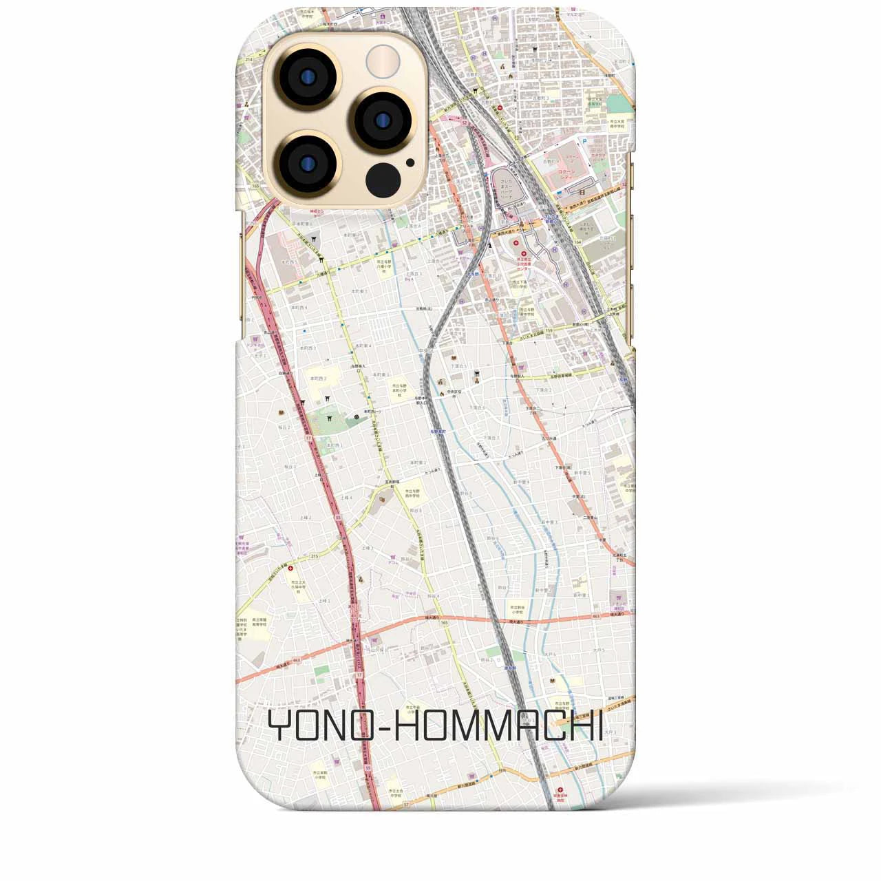 【与野本町(埼玉県)】地図柄iPhoneケース(バックカバータイプ)