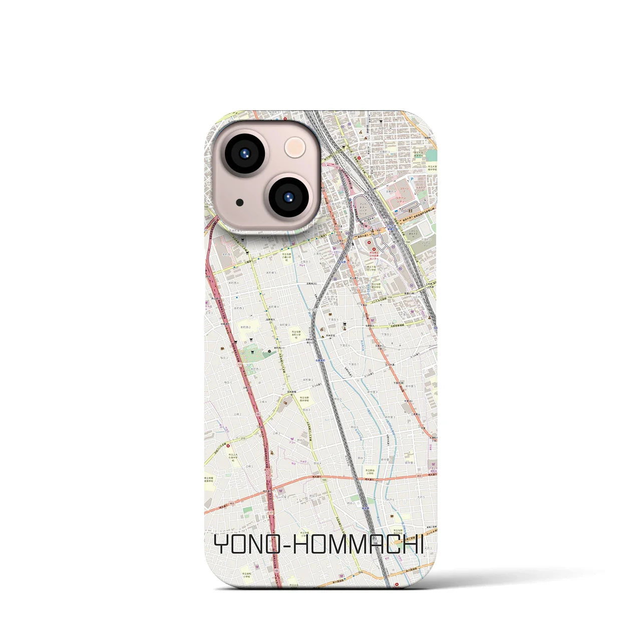 【与野本町(埼玉県)】地図柄iPhoneケース(バックカバータイプ)