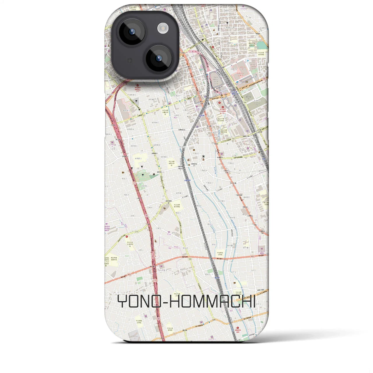 【与野本町(埼玉県)】地図柄iPhoneケース(バックカバータイプ)