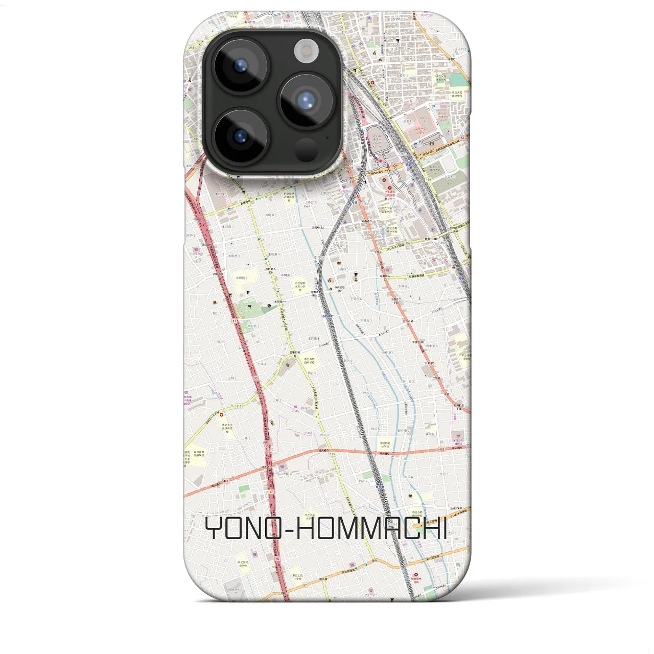 【与野本町(埼玉県)】地図柄iPhoneケース(バックカバータイプ)