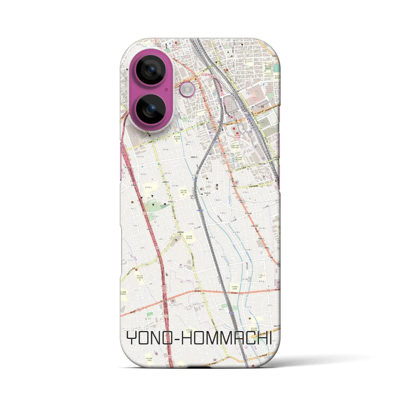 【与野本町(埼玉県)】地図柄iPhoneケース(バックカバータイプ)