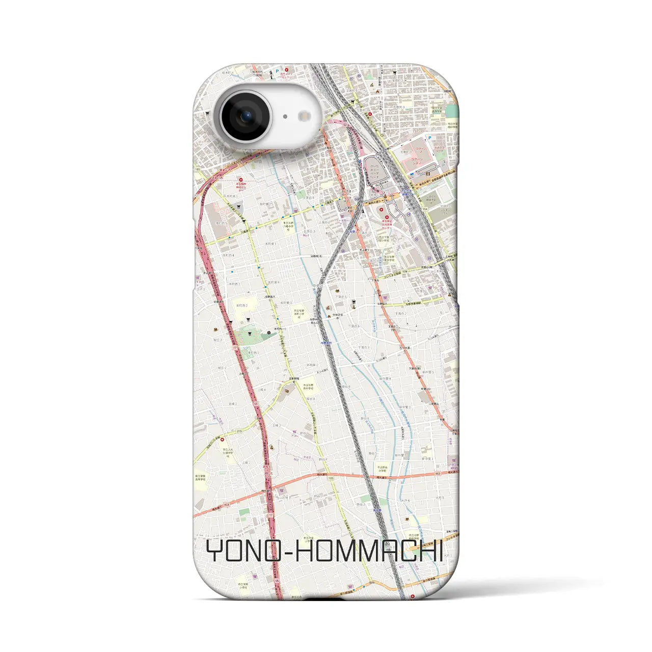 【与野本町(埼玉県)】地図柄iPhoneケース(バックカバータイプ)