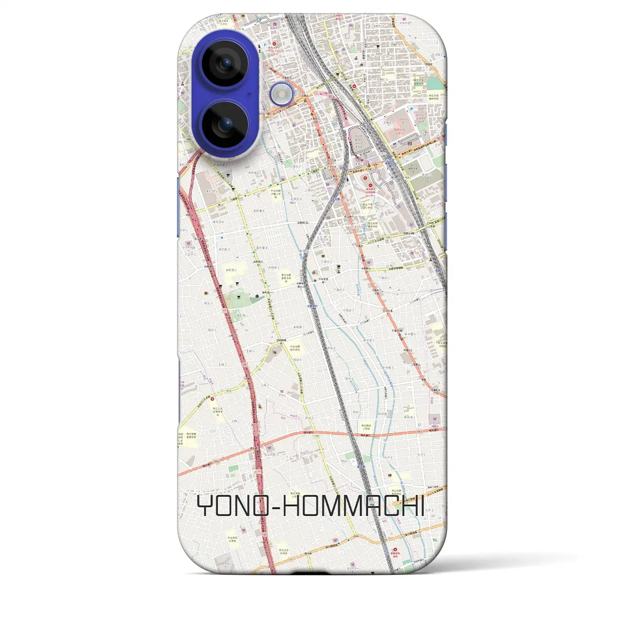 【与野本町(埼玉県)】地図柄iPhoneケース(バックカバータイプ)ナチュラル・iPhone 16 Pro Max 用