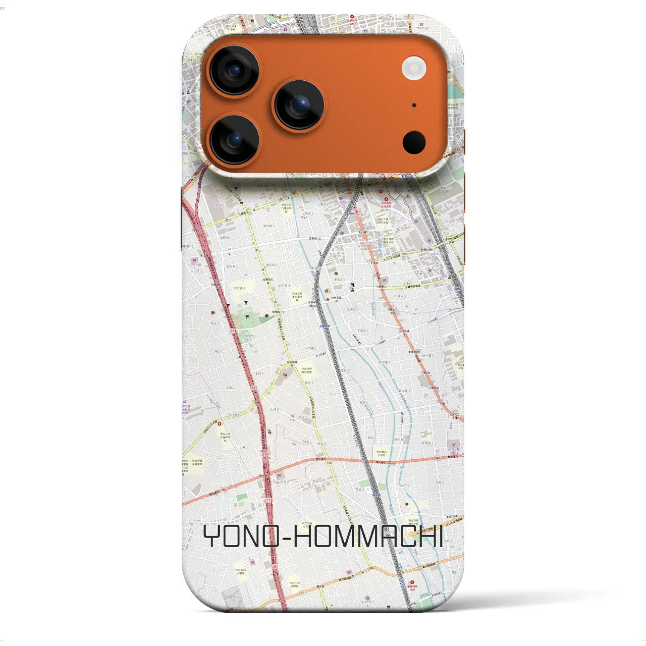 【与野本町(埼玉県)】地図柄iPhoneケース(バックカバータイプ)