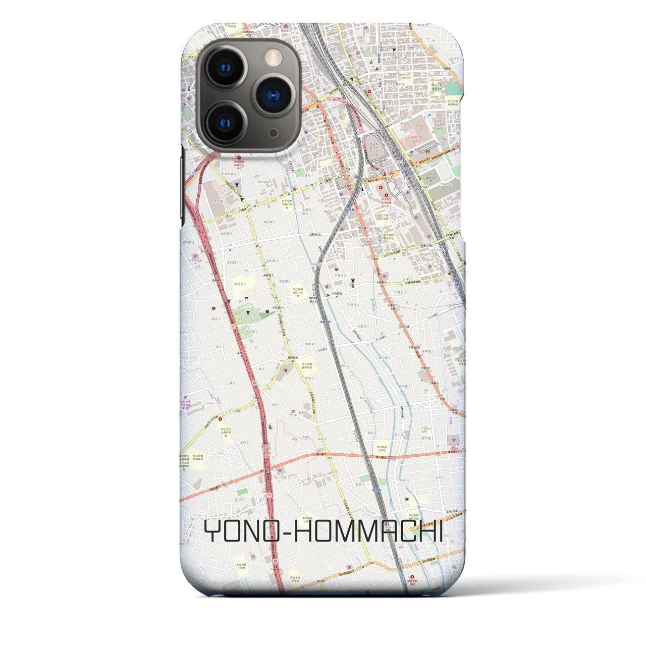 【与野本町(埼玉県)】地図柄iPhoneケース(バックカバータイプ)