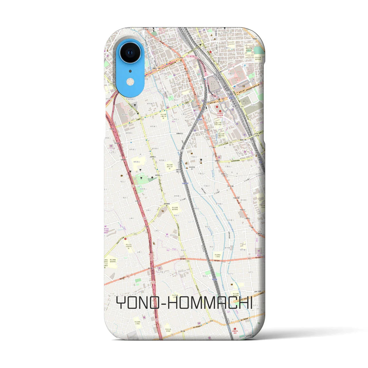 【与野本町(埼玉県)】地図柄iPhoneケース(バックカバータイプ)