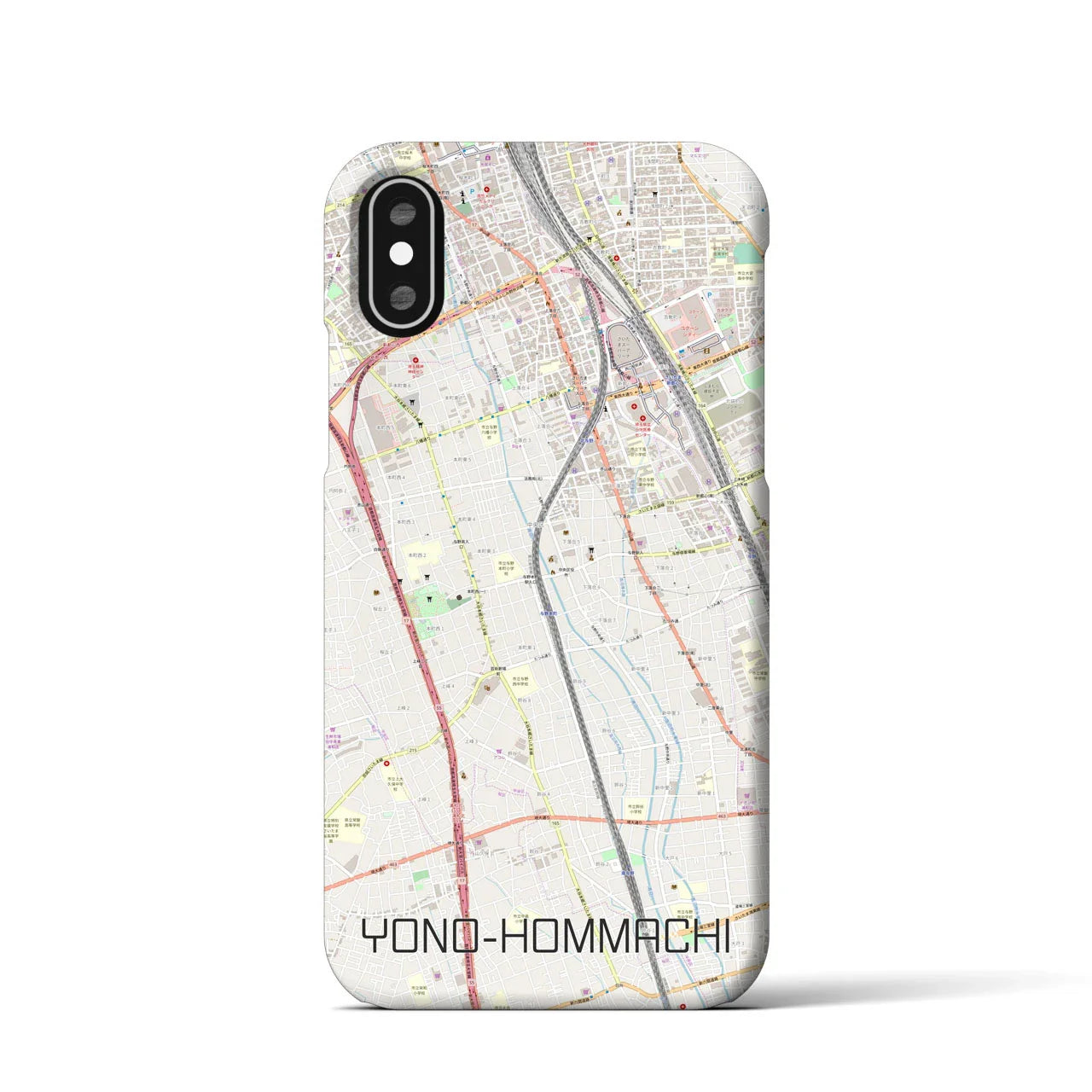 【与野本町(埼玉県)】地図柄iPhoneケース(バックカバータイプ)