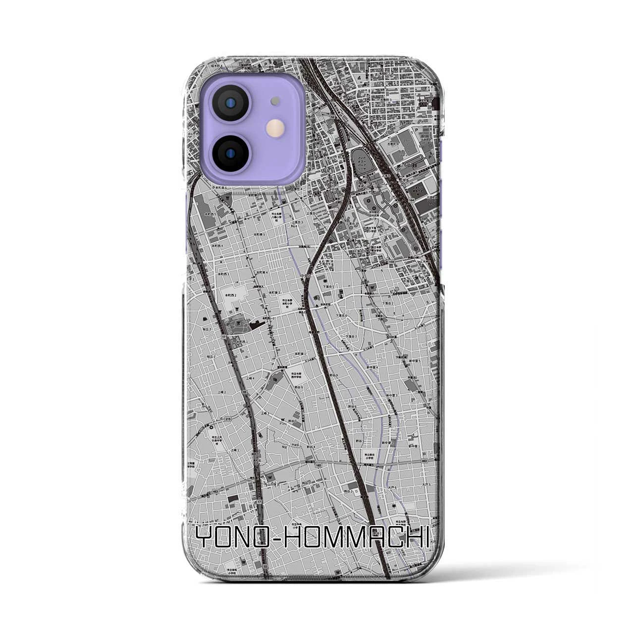 【与野本町(埼玉県)】地図柄iPhoneケース(クリアタイプ)