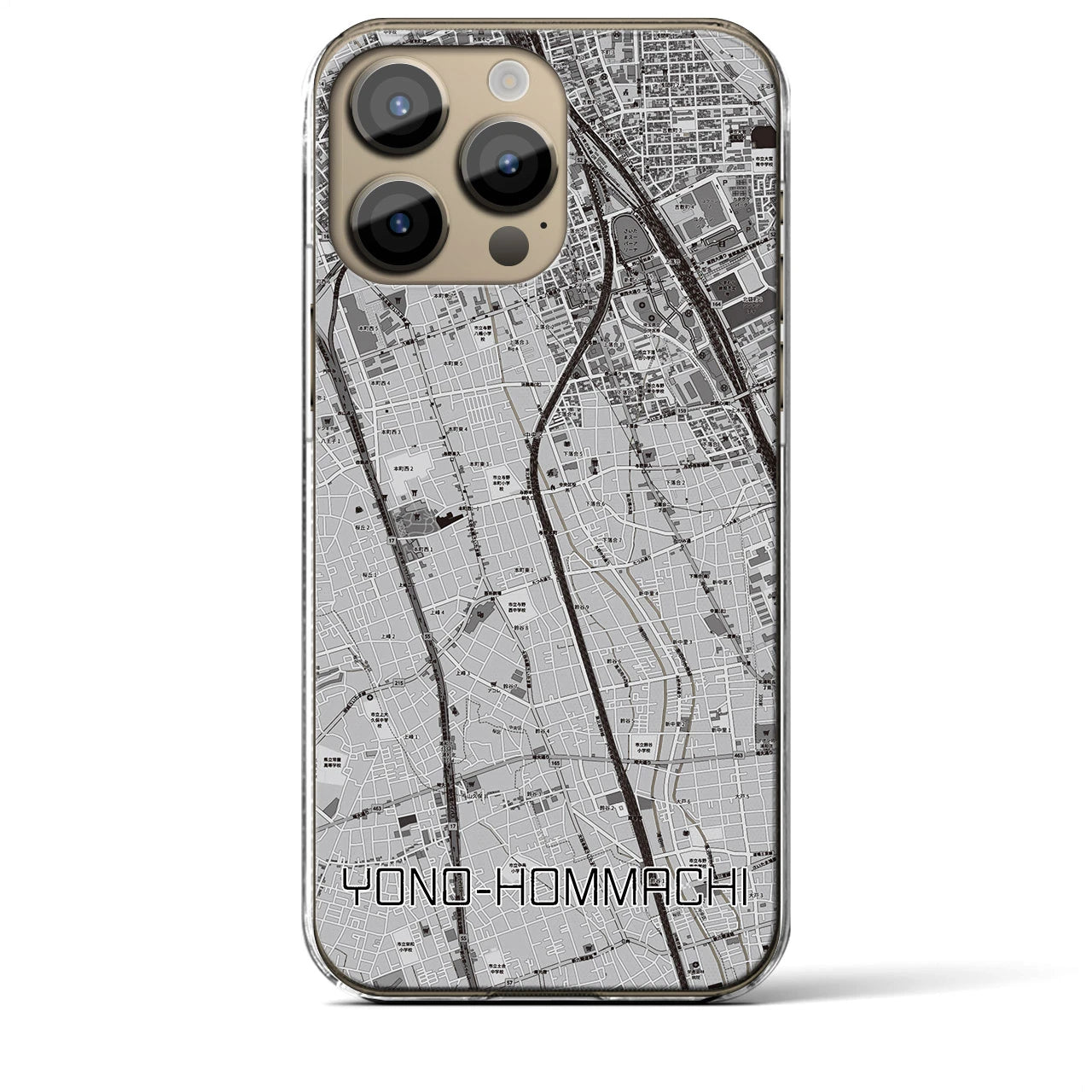 【与野本町(埼玉県)】地図柄iPhoneケース(クリアタイプ)