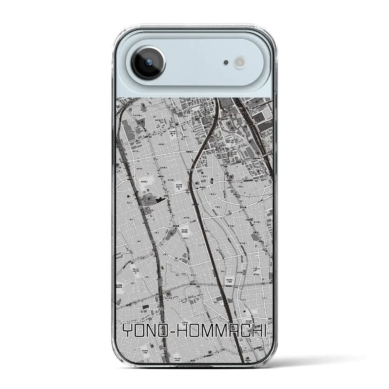 【与野本町(埼玉県)】地図柄iPhoneケース(クリアタイプ)