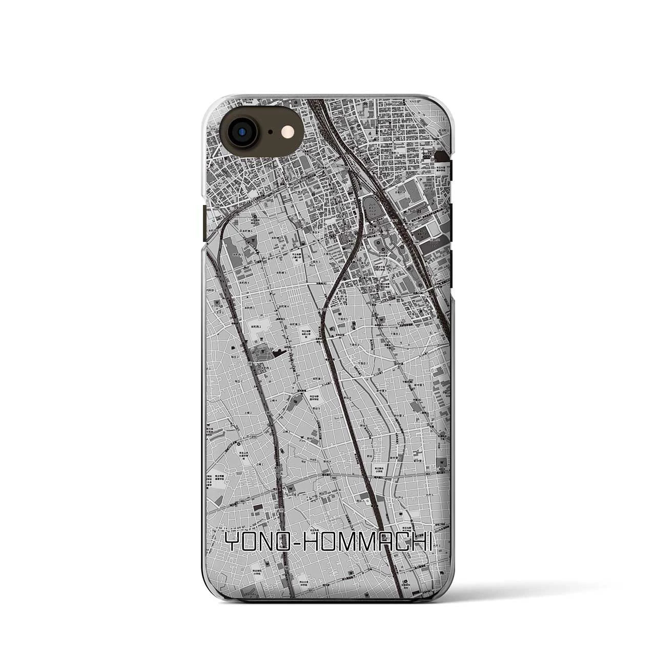 【与野本町(埼玉県)】地図柄iPhoneケース(クリアタイプ)