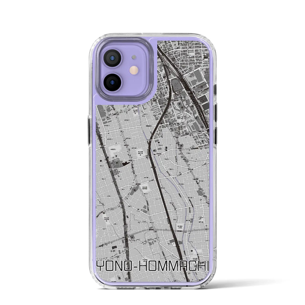 【与野本町(埼玉県)】地図柄iPhoneケース(MagSafeタイプ)