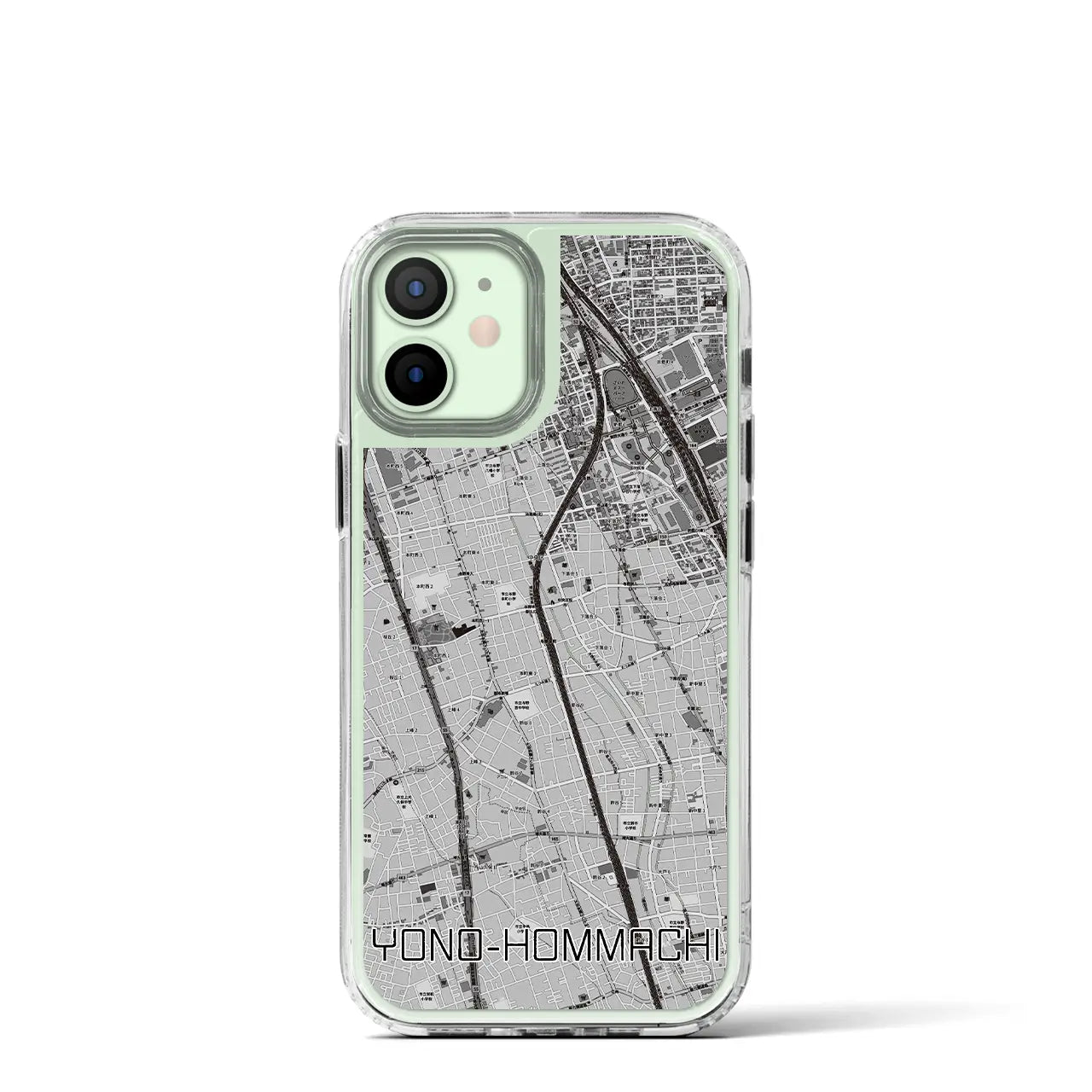 【与野本町(埼玉県)】地図柄iPhoneケース(MagSafeタイプ)