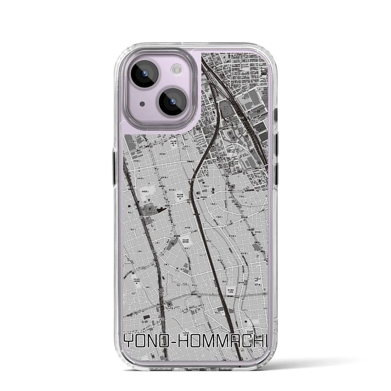 【与野本町(埼玉県)】地図柄iPhoneケース(MagSafeタイプ)