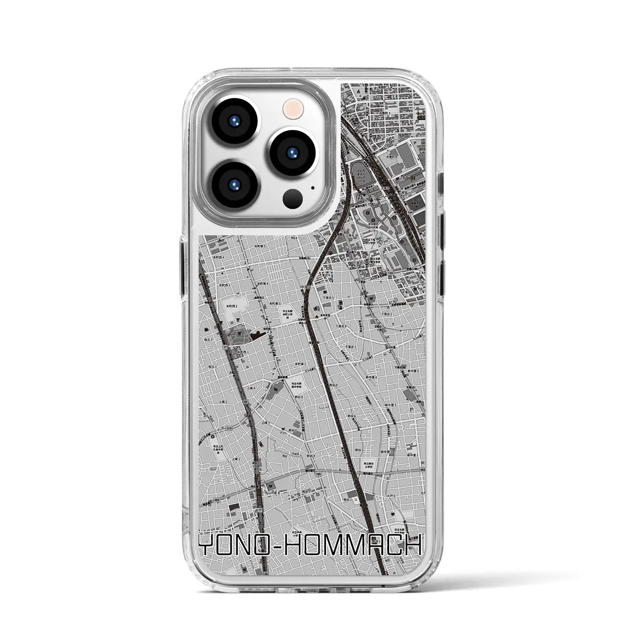 【与野本町(埼玉県)】地図柄iPhoneケース(MagSafeタイプ)