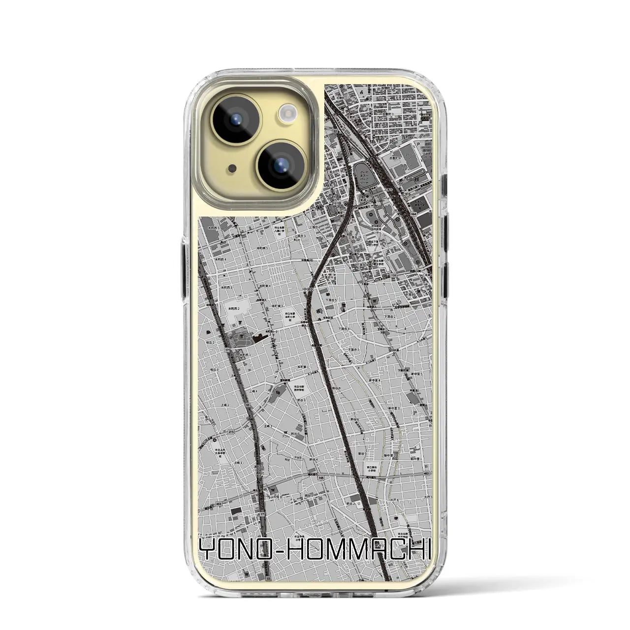 【与野本町(埼玉県)】地図柄iPhoneケース(MagSafeタイプ)