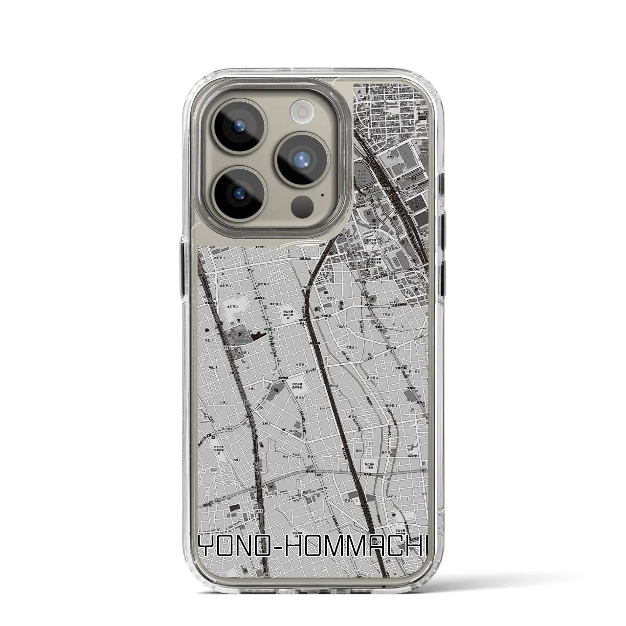 【与野本町(埼玉県)】地図柄iPhoneケース(MagSafeタイプ)